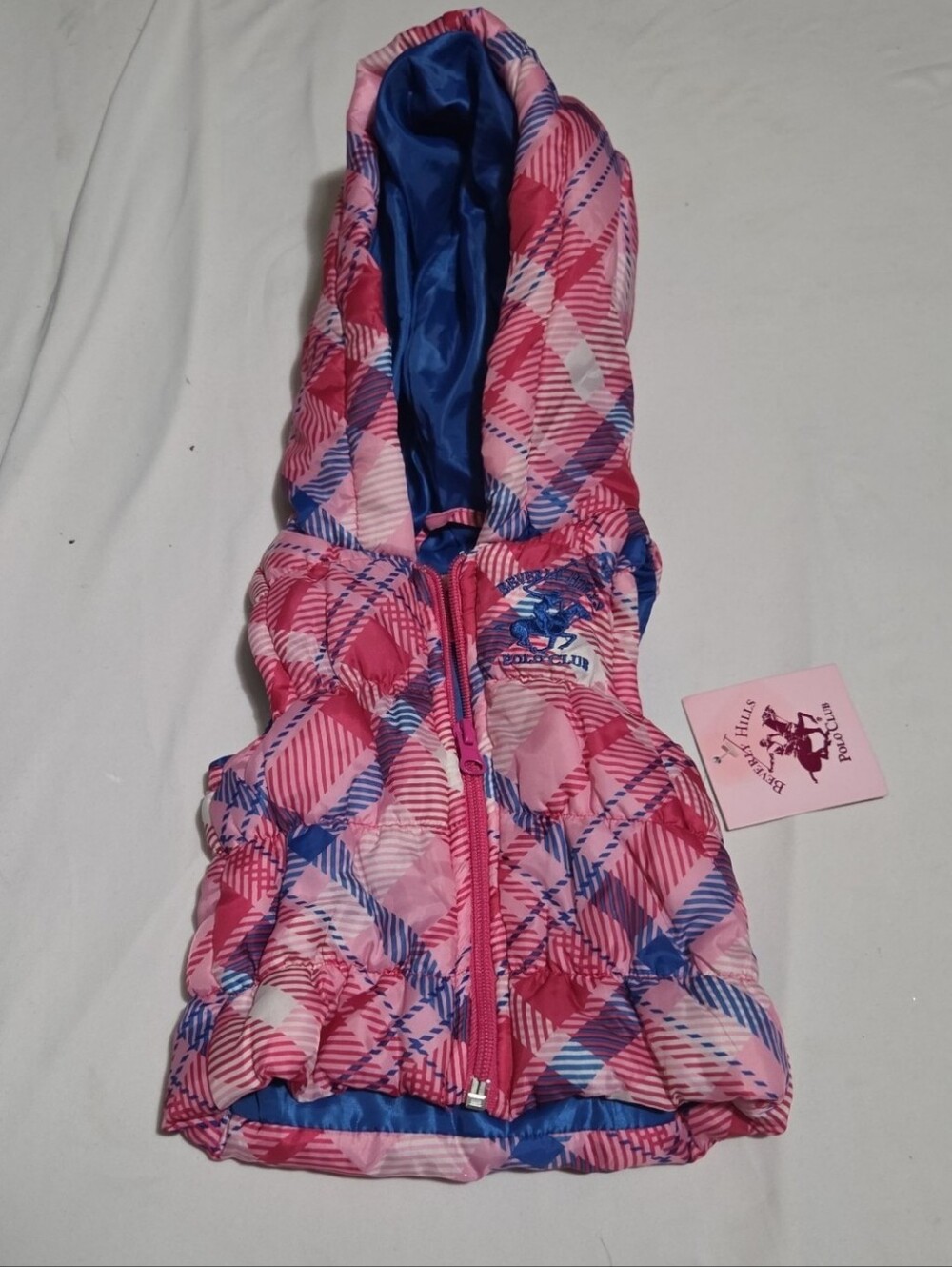 New Beverly hills polo infant girl 12m Pink puffer vest #22